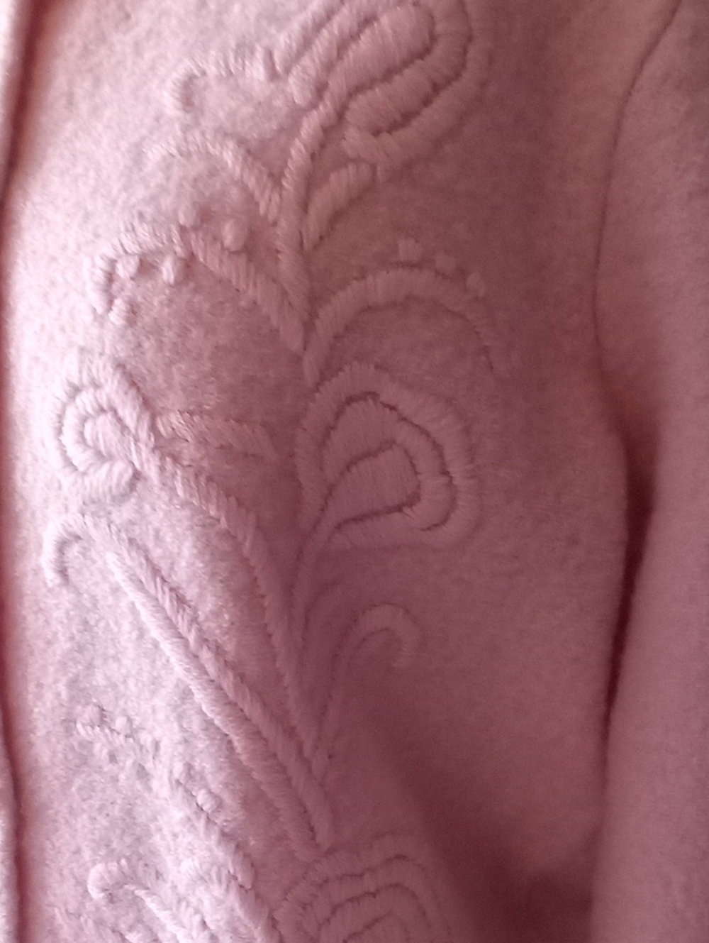 Chic Pink Embroidered Cardigan 100% Wool - Picture 3 of 4